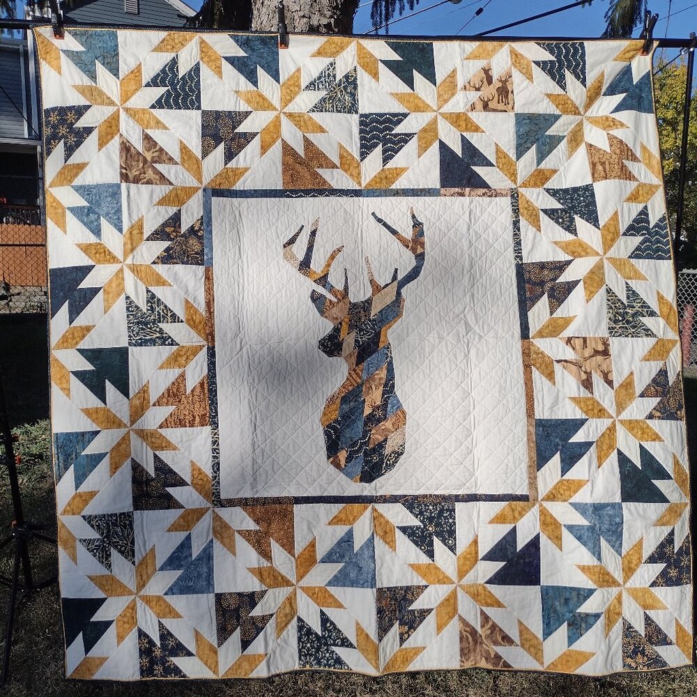 Trophy Buck Handmade Lap Quilt